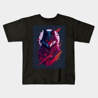 evil ninja wolf magic Kids T-Shirt